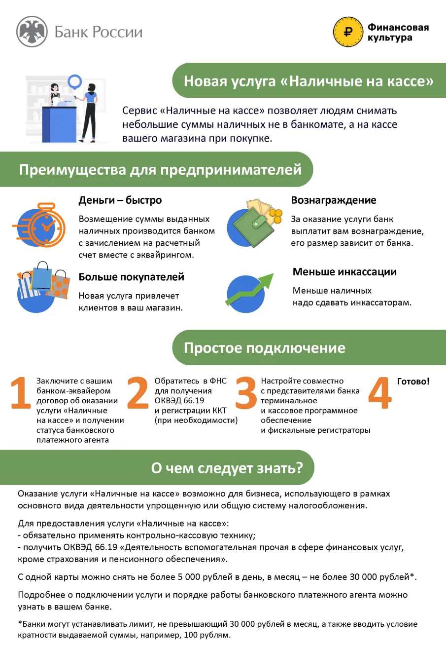 О сервисе «наличные на кассе»
